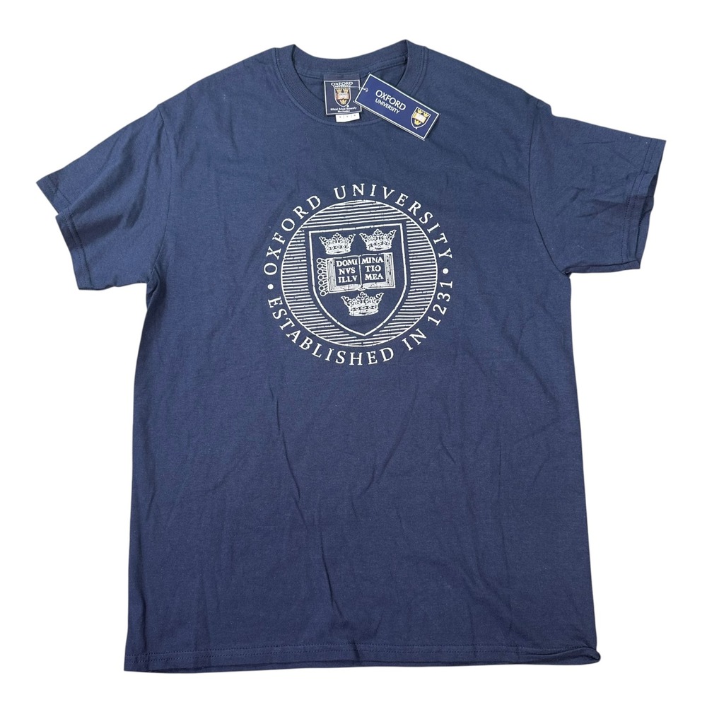 Oxford University Mens Official Crest Blue Graphic Short Sleeve T-Shirt Size M